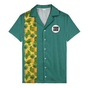 Juicy Pineapple Leaf Party Yellow Hawaiian Shirt For Men