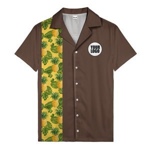 Juicy Pineapple Leaf Party Yellow Hawaiian Shirt For Men