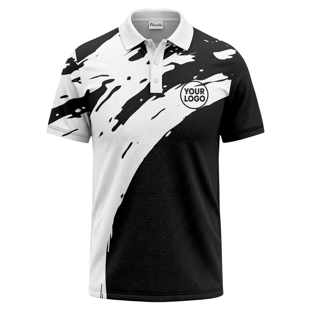 abstract paint splash polo shirt for modern golfers
