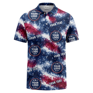american flag stars & stripes patriotic polo shirt for men