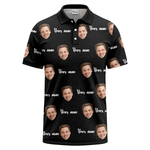 custom face portrait repeat polo shirt