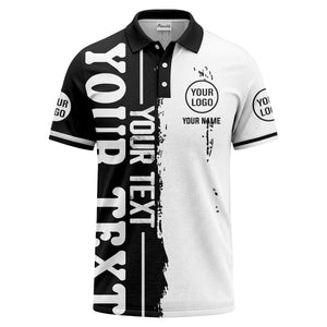 custom name & logo bold graphic personalized polo shirt