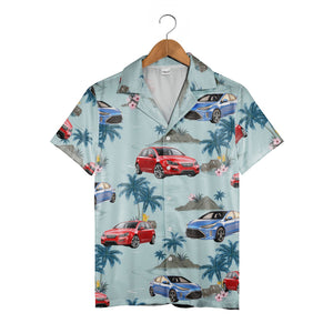 Custom Photo Light Blue Hawaiian Shirt