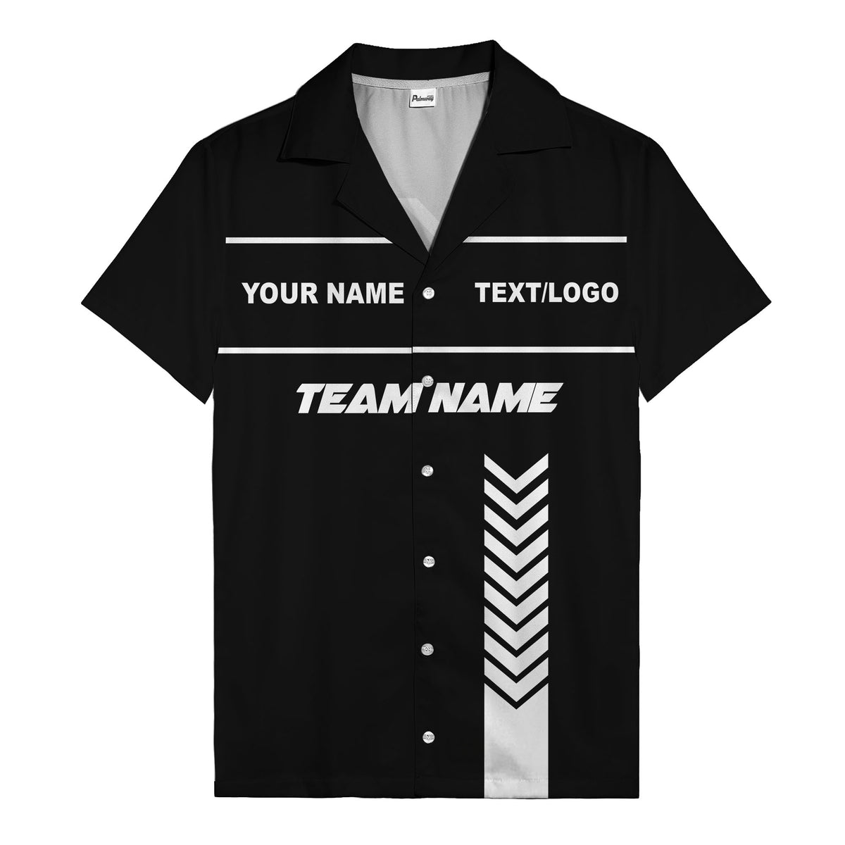 customizable chevron stripes white text graphic hawaiian shirt