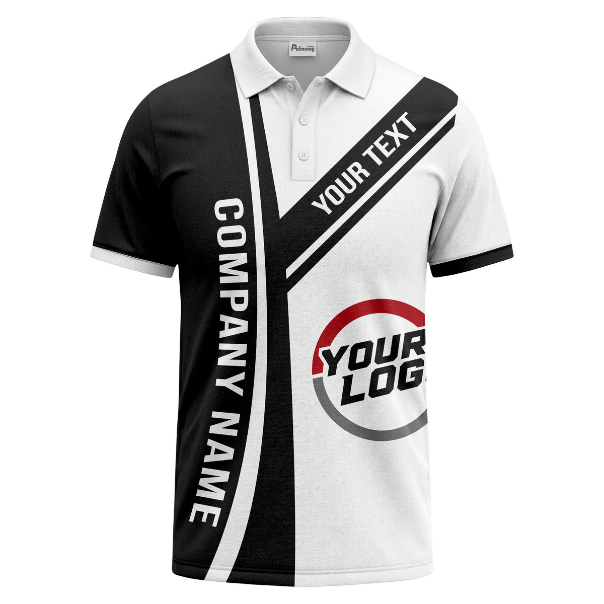 customizable company logo diagonal stripe polo shirt for corporate teams