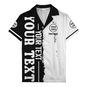 customizable text logo circle personalized hawaiian shirt