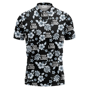 customizable tropical floral flowers leaves polo shirt for vacation vibes