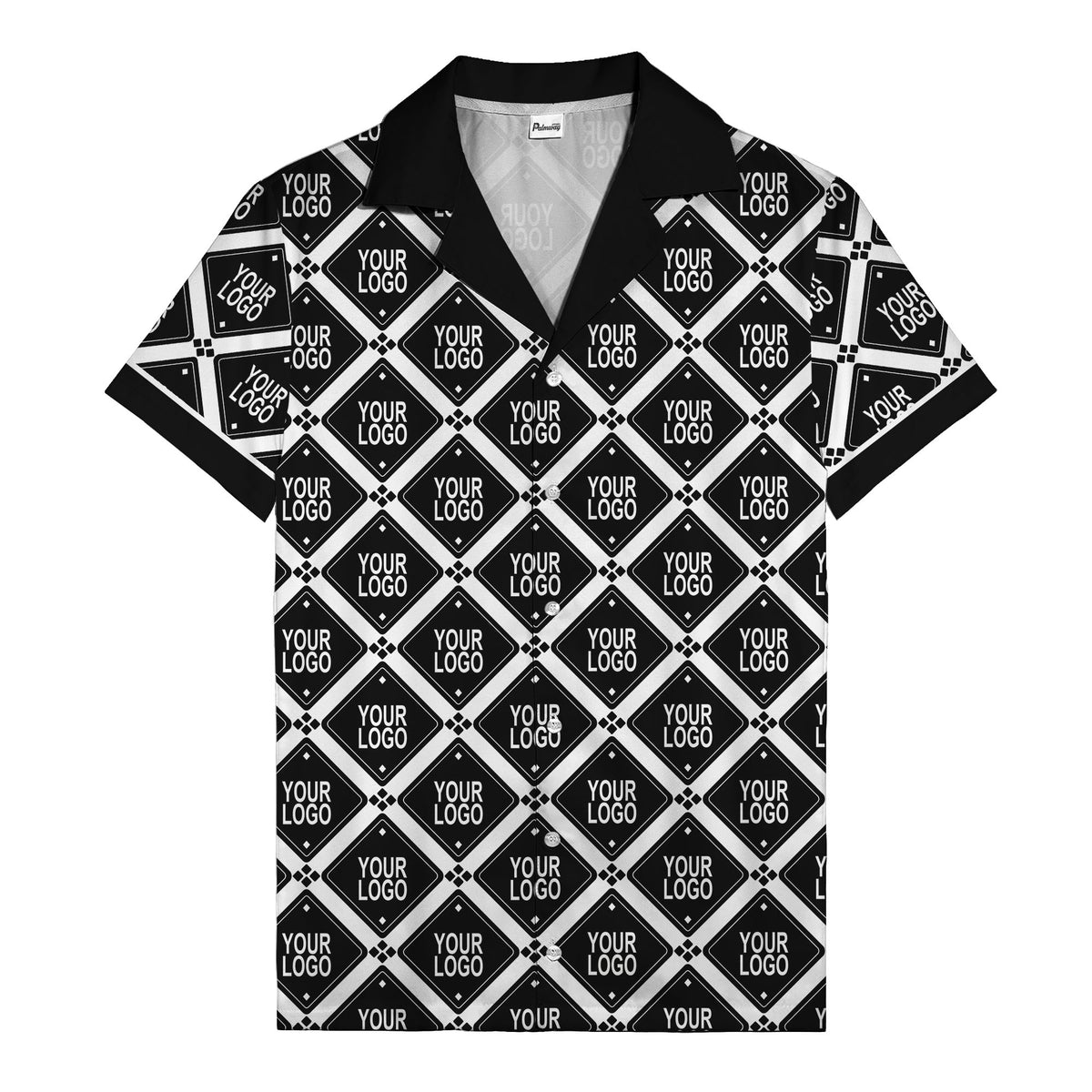 diamond repeat logo geometric hawaiian shirt for men