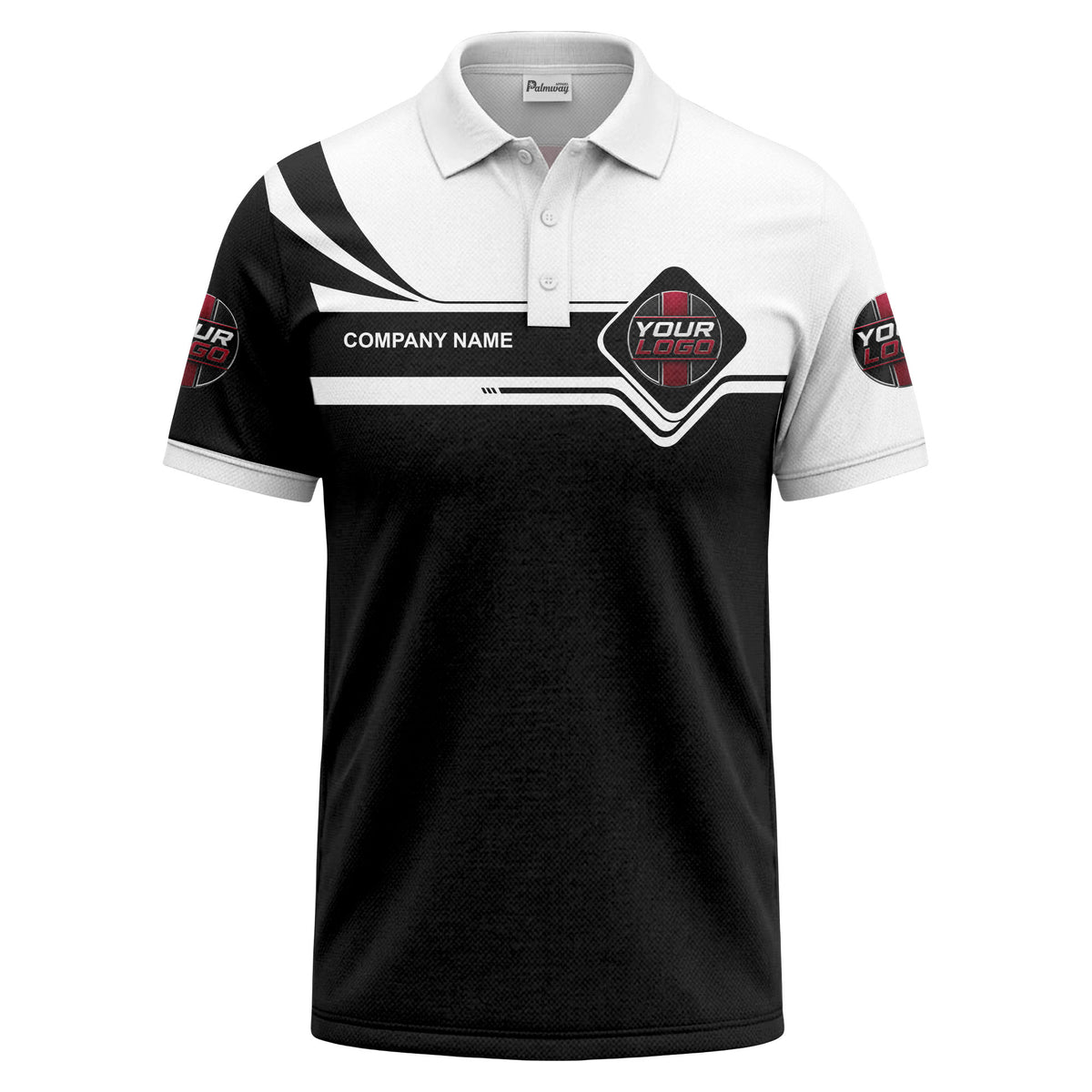 diamond stripe custom logo corporate polo shirt
