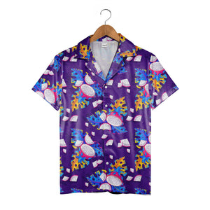 Dragon Fruit Fantasy Hawaiian Shirt in Electric Purple
