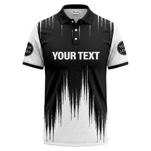 drip paint & abstract line art men's modern polo shirt
