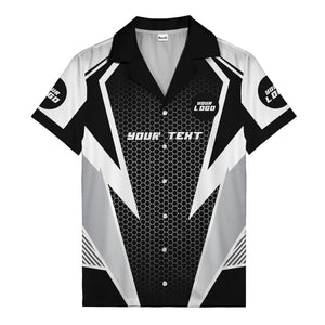 hexagon grid lightning bolt hawaiian shirt for men