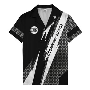 hexagonal grid lightning bolt geometric hawaiian shirt for men