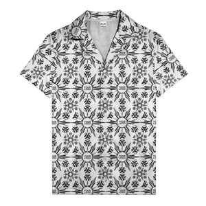 watercolor palm leaf repeat tropical hawaiian shirt for men