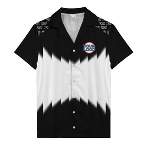 zigzag geometric custom logo aloha hawaiian shirt for men