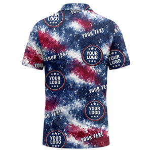 american flag stars & stripes patriotic polo shirt for men
