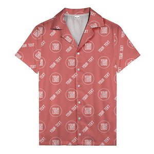 custom logo & text circle repeat black white hawaiian shirt for men