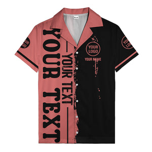 customizable text logo circle personalized hawaiian shirt