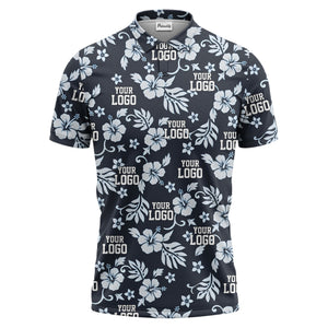 customizable tropical floral flowers leaves polo shirt for vacation vibes