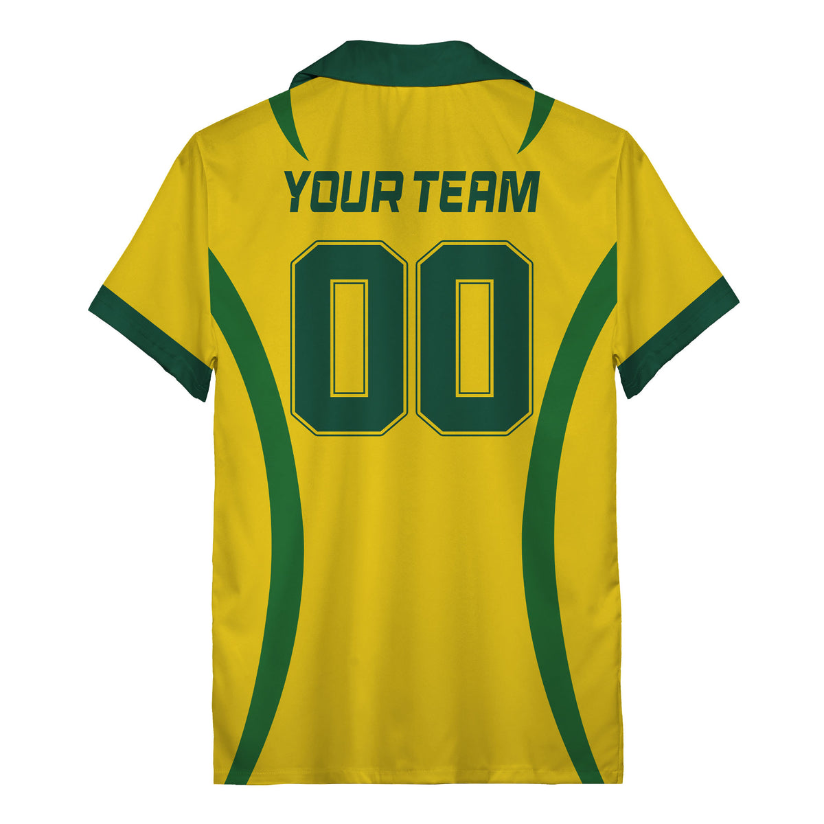 diagonal stripe yellow green bowling team hawaiian shirt