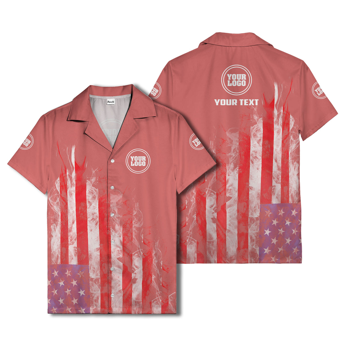 fiery bald eagle & stars stripes hawaiian shirt for men