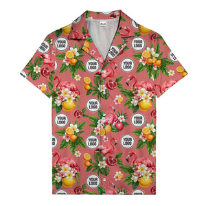 flamingo & pomegranate paradise hawaiian shirt for men