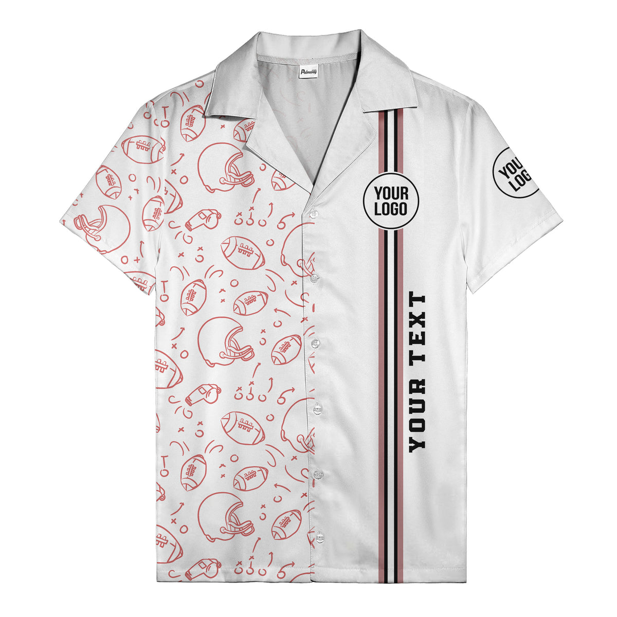 football helmets play diagrams cartoon sports hawaiian shirt for men