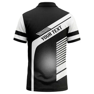 hexagon diagonal stripe geometric custom logo modern polo shirt