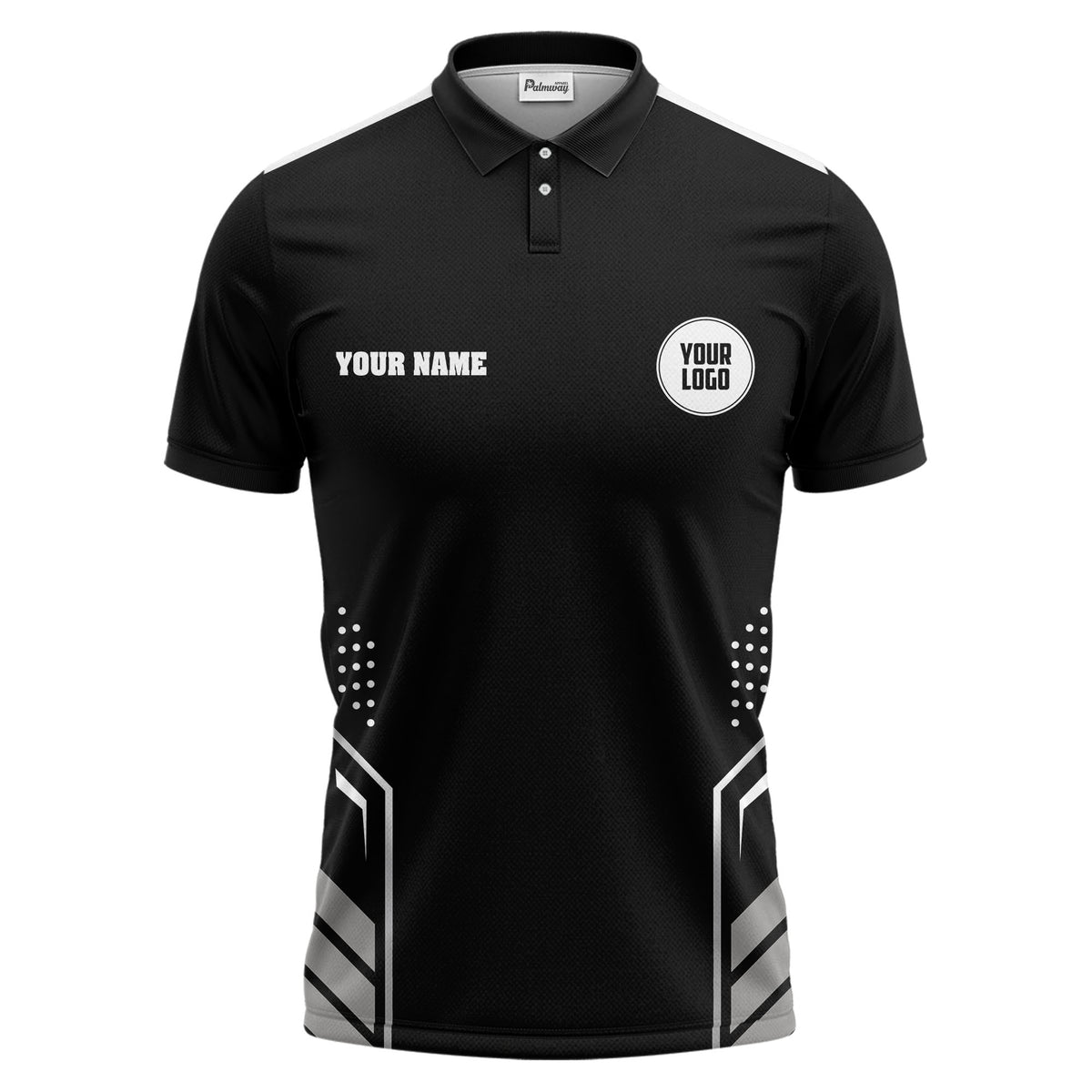 hexagon dots geometric athletic polo shirt for modern sport style