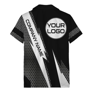 hexagonal grid lightning bolt geometric hawaiian shirt for men