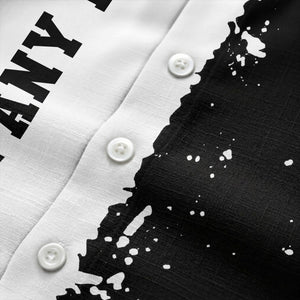 jet black paint splatter custom logo hawaiian shirt for men