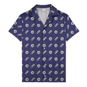 Modern Logo Circle Repeat Blue Hawaiian Shirt For Men