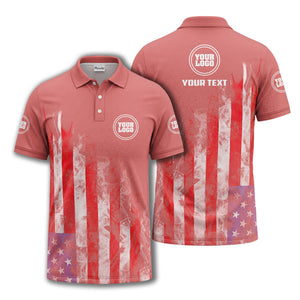 smoky american flag stars & stripes patriotic bold golf polo shirt