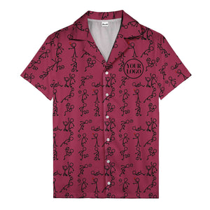 soccer stick figures & footballs fun cartoon hawaiian shirt