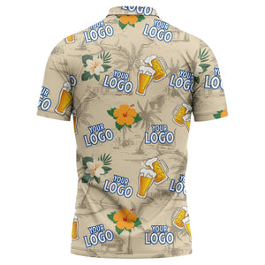 tropical beer & palm tree polo shirt | fun all-over print for summer parties