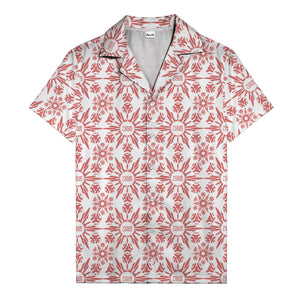 watercolor palm leaf repeat tropical hawaiian shirt for men