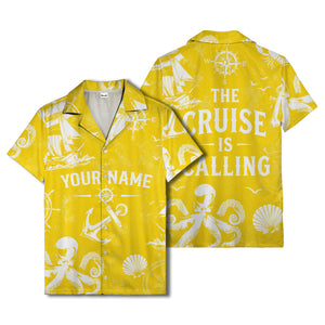 anchor octopus compass nautical adventure hawaiian shirt for men