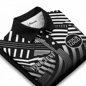 bold geometric stripes customizable polo shirt for men