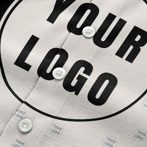 custom logo circles & diagonal stripes minimalist hawaiian shirt for men