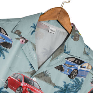 Custom Photo Light Blue Hawaiian Shirt