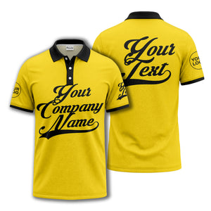 custom script logo corporate casual polo shirt for men