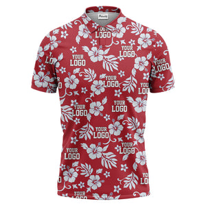 customizable tropical floral flowers leaves polo shirt for vacation vibes