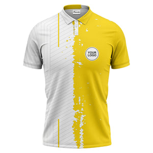 monochrome abstract lines & splatter paint art polo shirt for men
