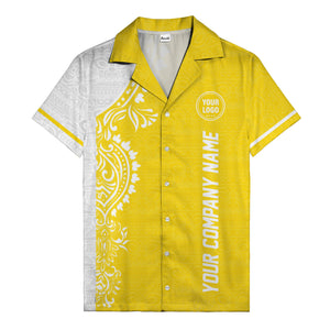 polynesian tribal tattoo motifs black white custom logo hawaiian shirt
