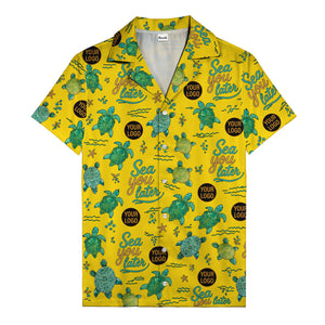 sea turtles & starfish sea you later cartoon hawaiian shirt
