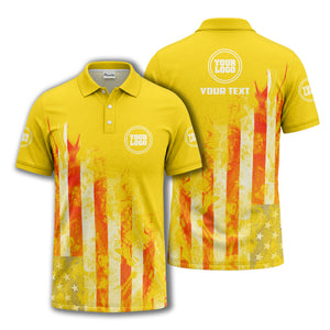 smoky american flag stars & stripes patriotic bold golf polo shirt