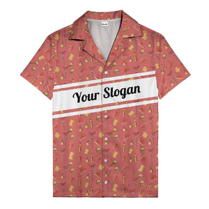 steak sausage burger cartoon grill repeat hawaiian shirt