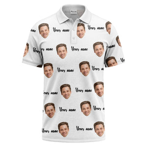 custom face portrait repeat polo shirt