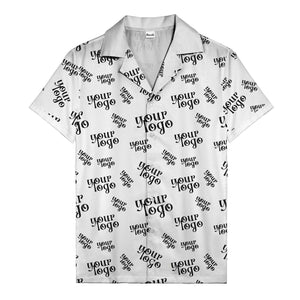 custom logo repeat typography hawaiian shirt for personalized style