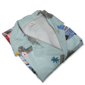 Custom Photo Light Blue Hawaiian Shirt
